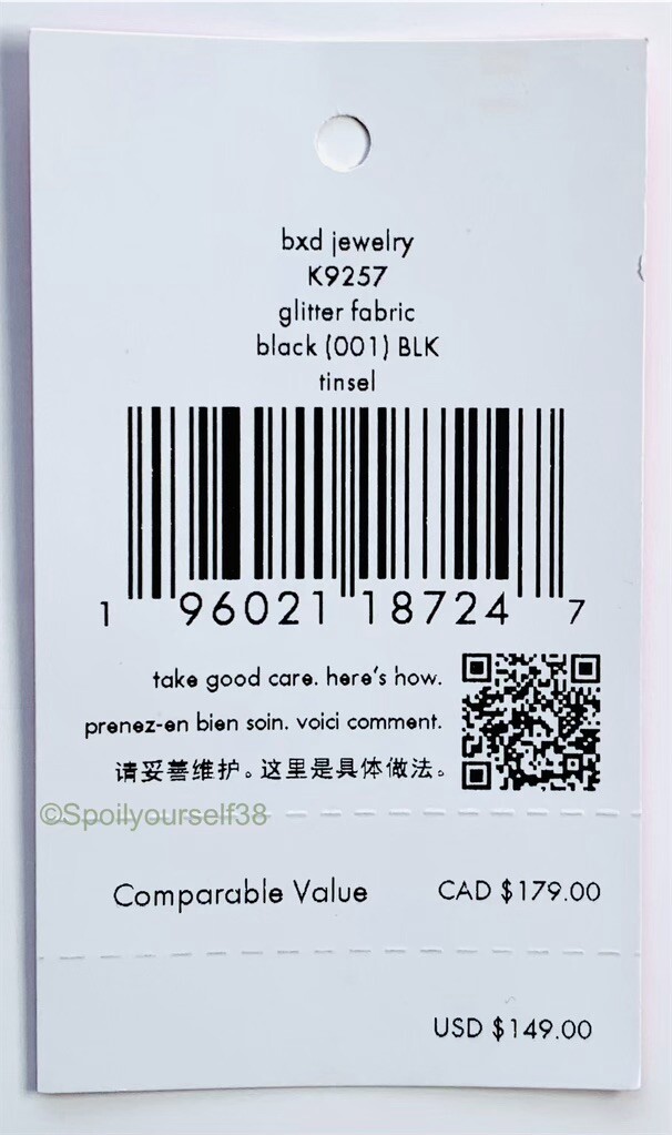 NEW Kate Spade Tinsel Boxed Jewelry Holder K9257 Black Glitter eBay