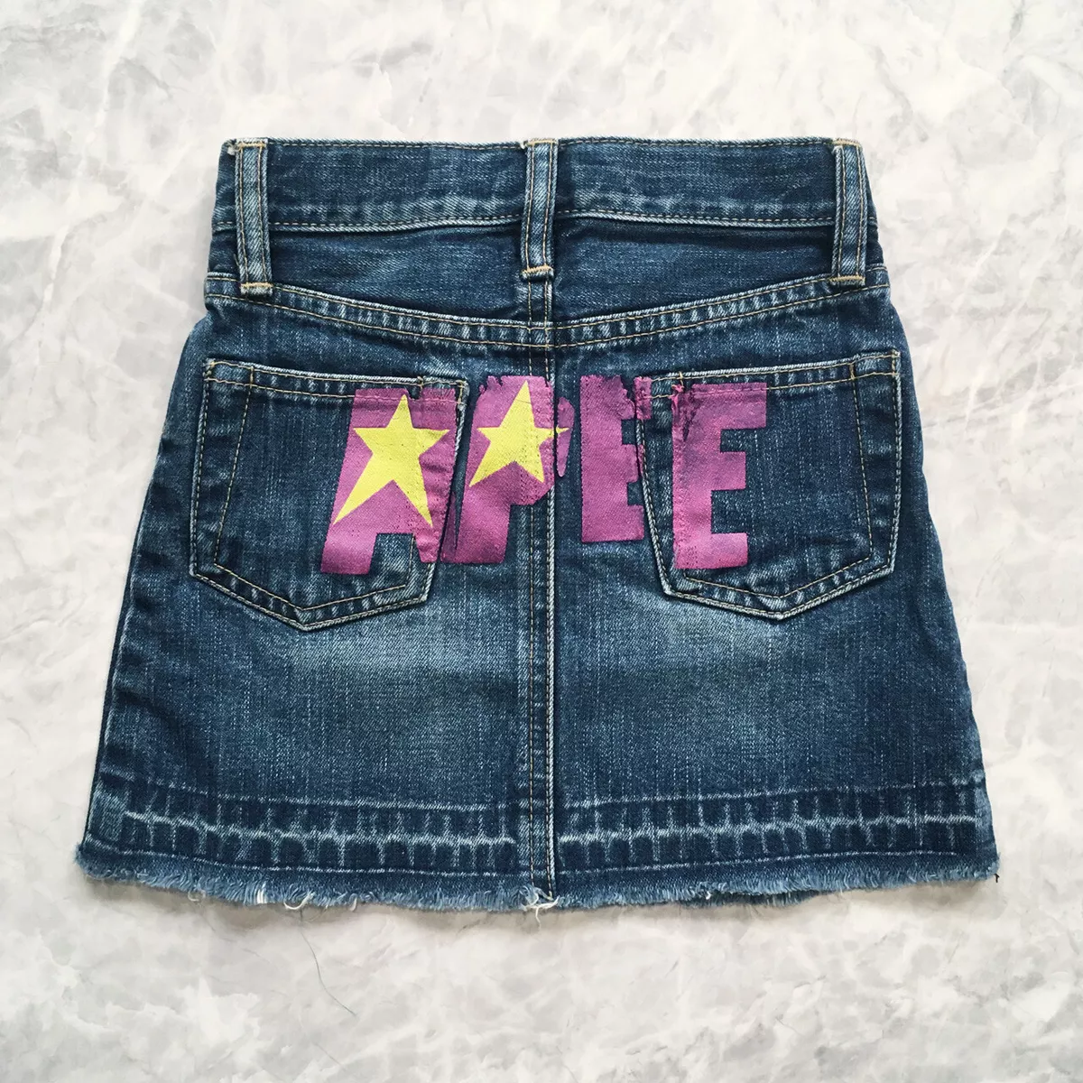 BAPE APEE A BATHING APE MILO BAPESTA DENIM SKIRT BABY KIDS GIRLS SIZE 110