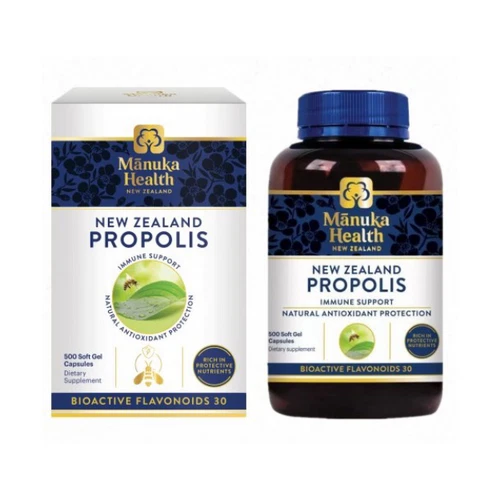 New Zealand Manuka Health Propolis BIO30™ 500mg 500 Capsules Immune Support