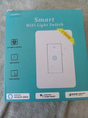 Yeewell Smart WiFi Light Switch  2 Gang Works with Amazon Alexa