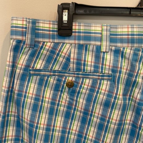 Cutter & Buck Plaid Golf Shorts Blue Green Size 38 100% Cotton Classic Fit - Picture 8 of 11