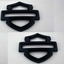 2X CVO Custom Tank Emblems Gloss Black Double Layer 5 or 6 gal tank