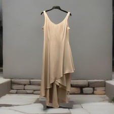 Women’s Vintage JOSEPH RIBKOFF Long Dress Size UK12 EU38 Beige Layered