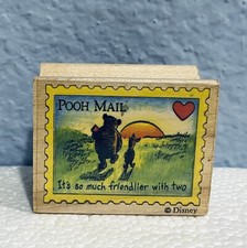 Winnie the Pooh Rubber Stamp Pooh Postage It's so Much Friendlier with Two RARE