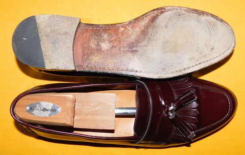 MEZLAN BURGUNDY MADE IN SPAIN KILTI TASSEL LEATHER SLIP ON LOAFERS SIZE 12M. - Picture 8 of 8