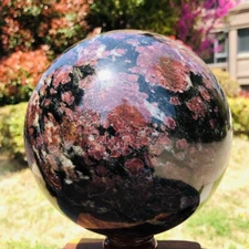 13.13LB Natural astrophyllite quartz "fireworks stone" crystal ball therapy 1066