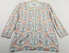 Christopher  Banks Cardigan Sweater Women Medium M Multicolor Paisley  Sleeves