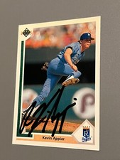 SIGNED BASEBALL CARD AUTO KEVIN APPIER KANSAS CITY ROYALS UPPER DECK 1991 #566