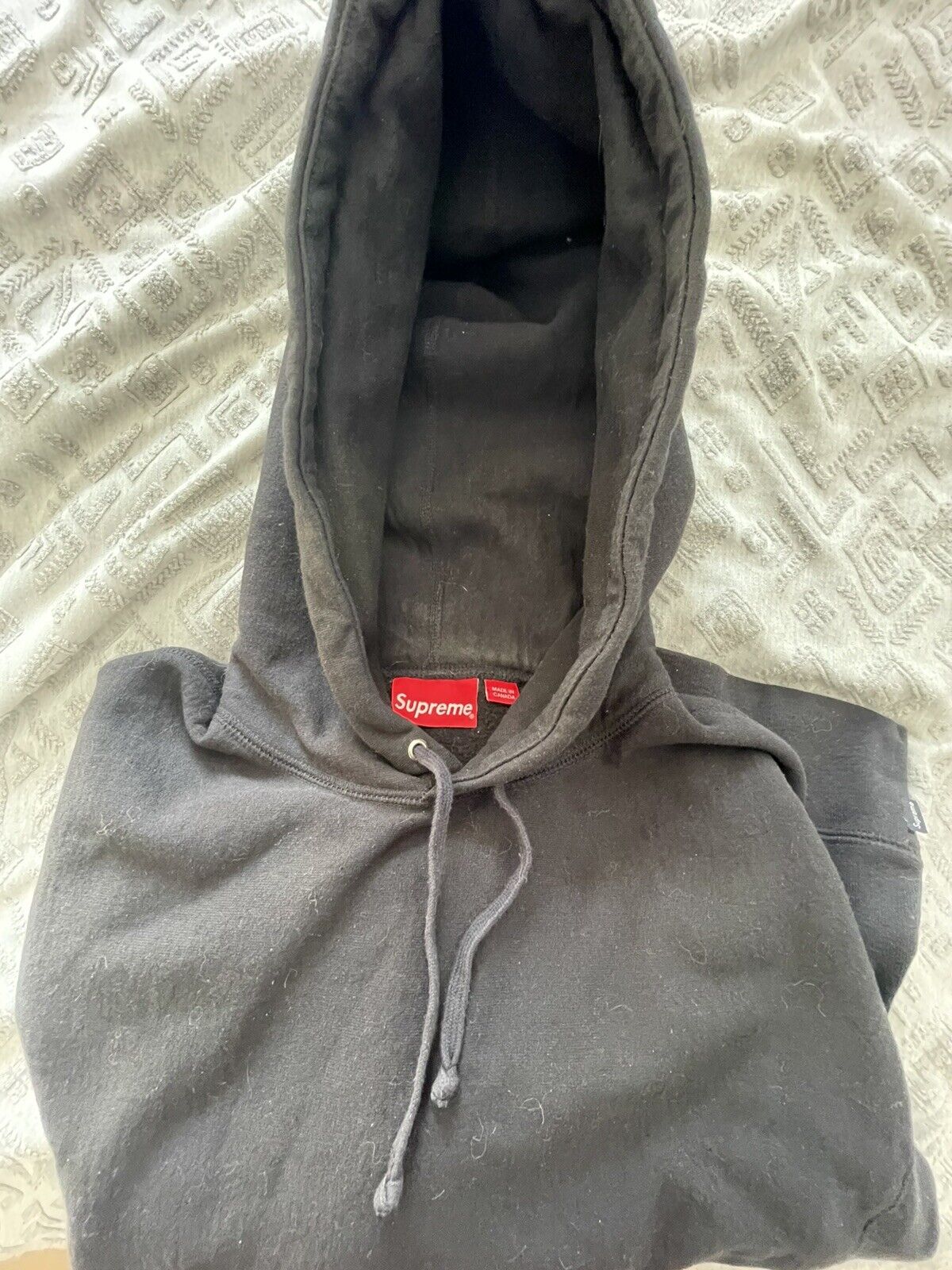 Supreme SS18 Overdyed Hoodie Black Size Large