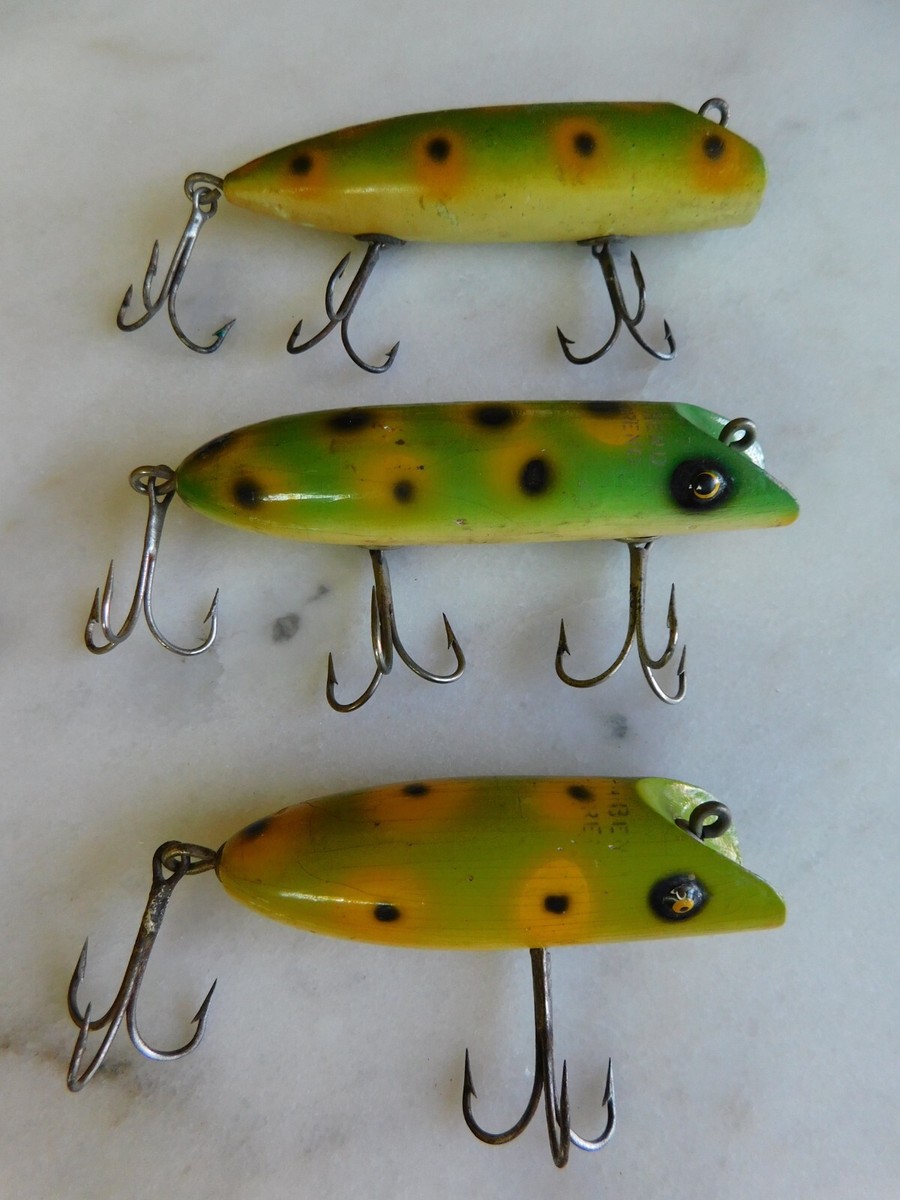 Lot of 3 Vintage South Bend Bass Oreno Lures in Frog | eBay