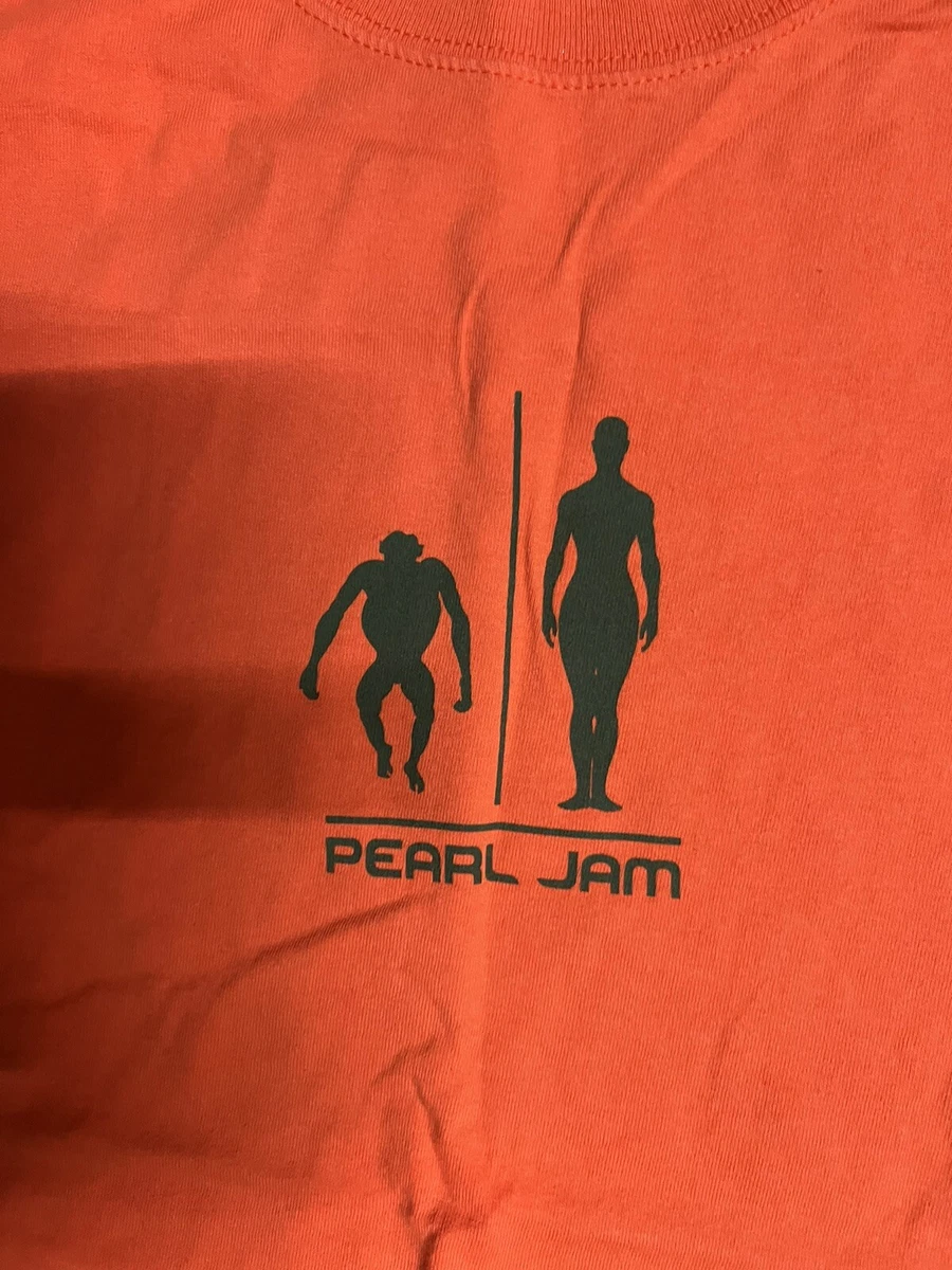 Vintage Pearl Jam 2000 Binaural Visit Tour Orange X Large Concert T-Shirt