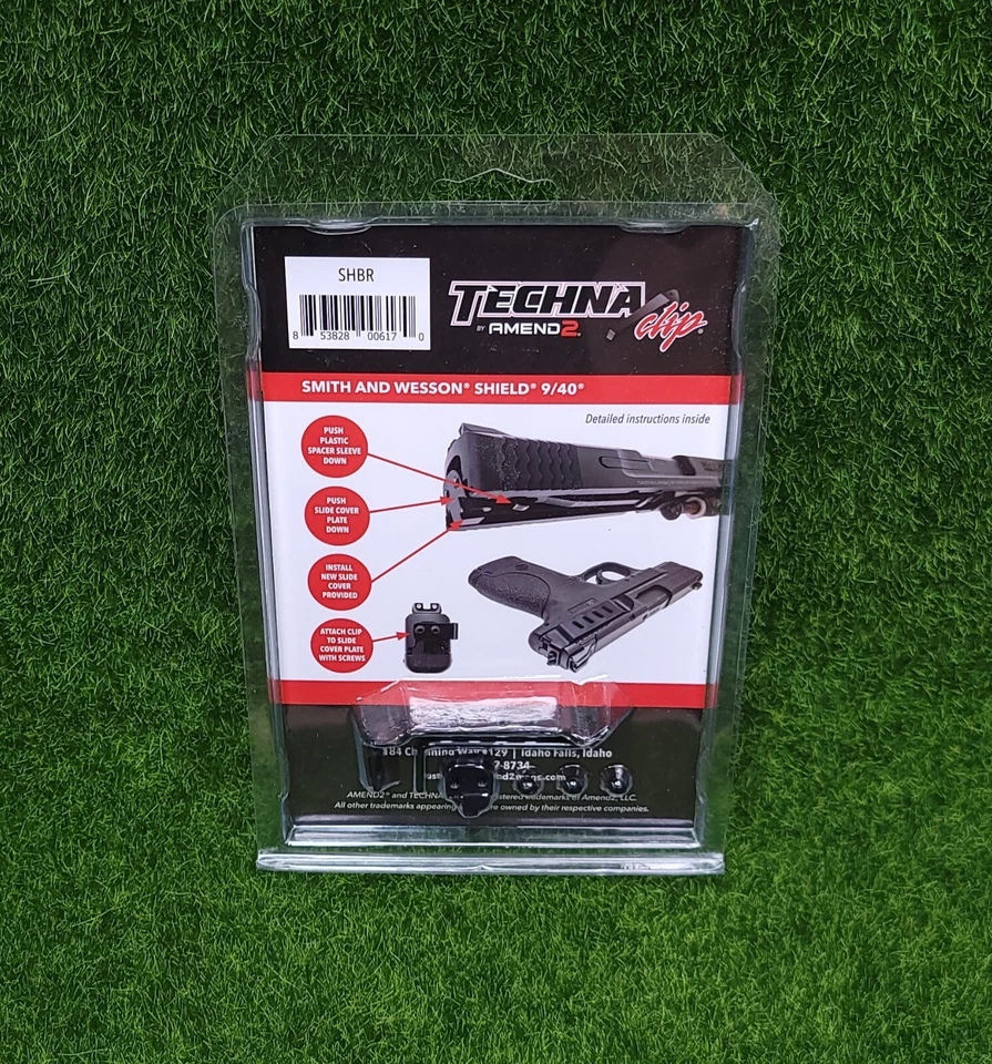 Amend2 Techna Clip Conceal Carry Clip S&W Shield 9mm / .40, Right Hand - SHBR - Image 2 of 3
