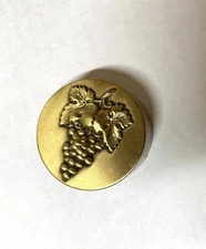 brass/ Metal  paperweight,  Approx 1 3/4" diameter- Bunch of Grapes design