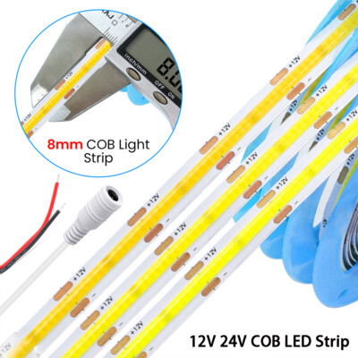 DC12V 24V COB LED Streifen Premium Stripe kaltweiß warmweiß keine Lichtpunkte