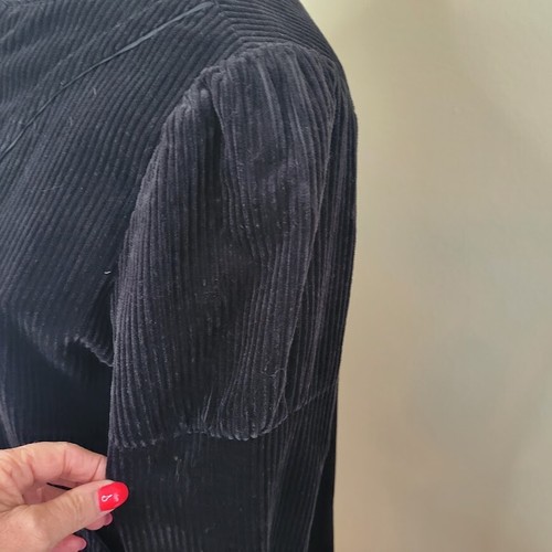 Elevenses Blackbird Jacket Black W/ White Embroidery Corduroy Coat Women's SZ 2 - Picture 14 of 18