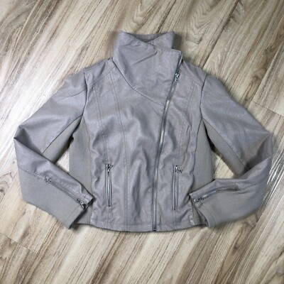 Francesca s Harper Heritage Womens Medium Cross Zip Bomber jacket NWT