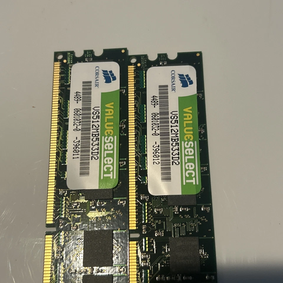 2x CORSAIR ValueSelect 512MB DDR2 533 PC2 Desktop Memory VS512MB533D2 - Image 2 of 2