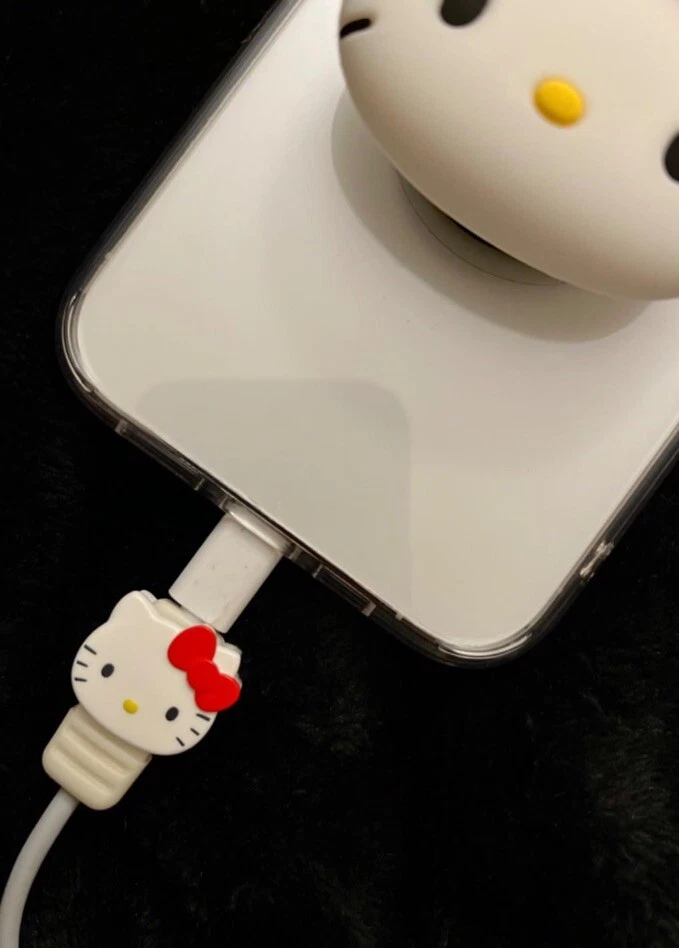 CUTE 2pc Set Hello Kitty Cable Protector Cell Phone Accessories For iPhone USA - Image 2 of 4