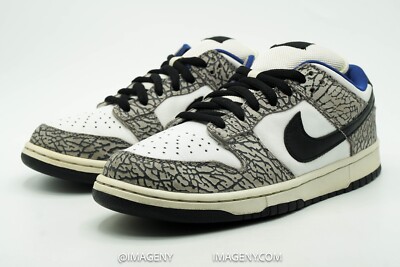 NIKE DUNK LOW SB USED SIZE 10 SUPREME WHITE BLACK CEMENT NIKE DUNK LOW SB USED SIZE 10 SUPREME WHITE BLACK CEMENT