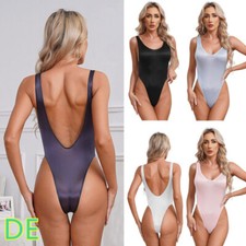 DE-Damen Bodysuit Durchsichtig Stringbody Hig...