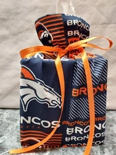 NFL Denver Broncos on cotton fabric, handmade, square tissue box cover