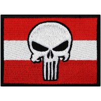 AufnäHer: Austria Punisher Flagge AufbüGler/Patch/Flicken/BüGelbild/Applikation