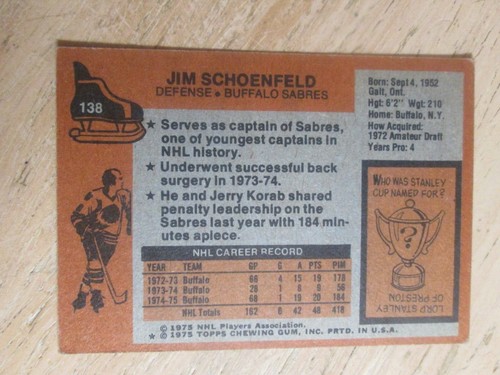 1975-76 TOPPS HOCKEY, MULTI LISTING, YOU PICK EM", EXCELLENT CARDS, NO CREASES. - Picture 154 of 384
