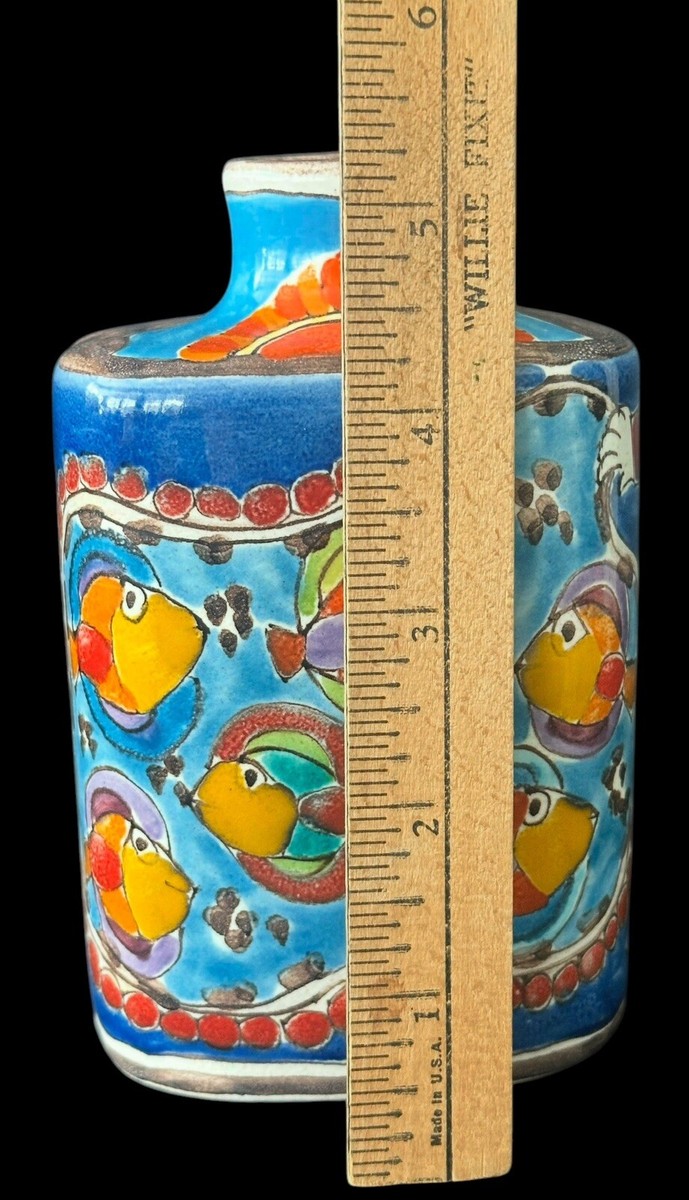 DESIMONE イタリア製 花瓶 DeSimone Italy Art Pottery MCM Handmade Signed Bottle with
