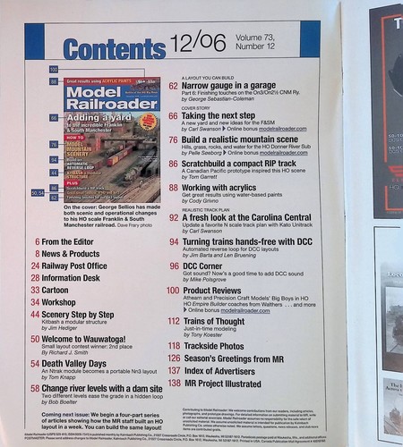 Model Railroader Magazine December 2006 Adding a Yard, Scratchbuild RIP Track - Picture 2 of 2