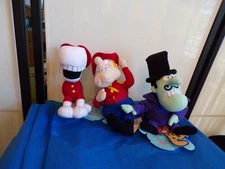 Lot 3 Stuffins Plush Rocky, Bullwinkle & Friends: Horse/Dudley/Snidely 2000 NWT