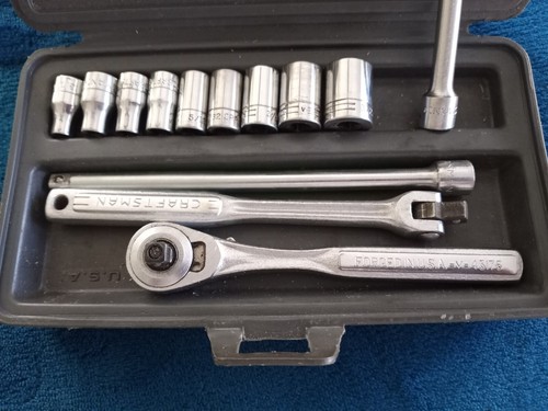 Vintage Sears Craftsman 1/4” Drive ratchet SAE socket 14pc set & case. - Picture 3 of 11