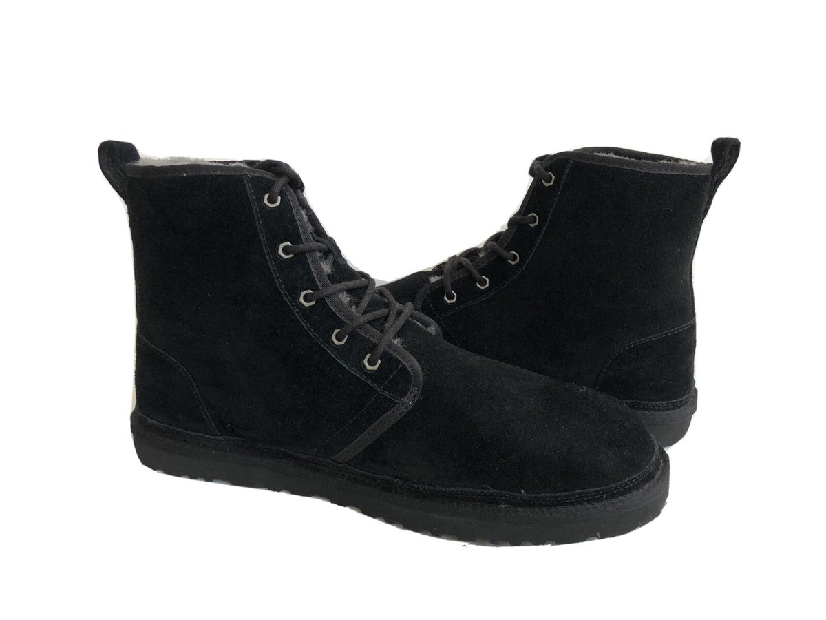 UGG Harkley Black Suede Sheepskin Winter Warm Chukka  Boots Shoes Size 11 Men’s UGG Mens Harkley Boots 1016472-BLK Black– Premium Lounge NY main image 2
