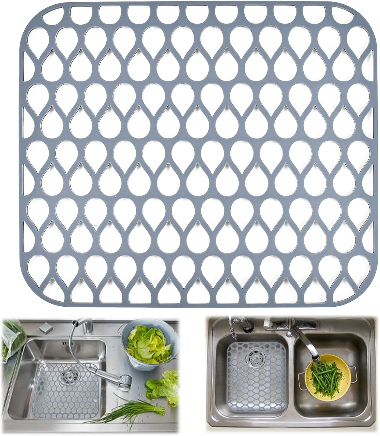 Silicone Sink Mat,  Folding Non-Slip Sink Protectors Kitchen Sink Protector Mat