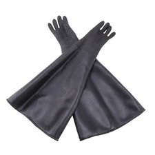 Rubber Black Sandblaster Gloves Stripe Abrasive Sand Blasting Gloves for