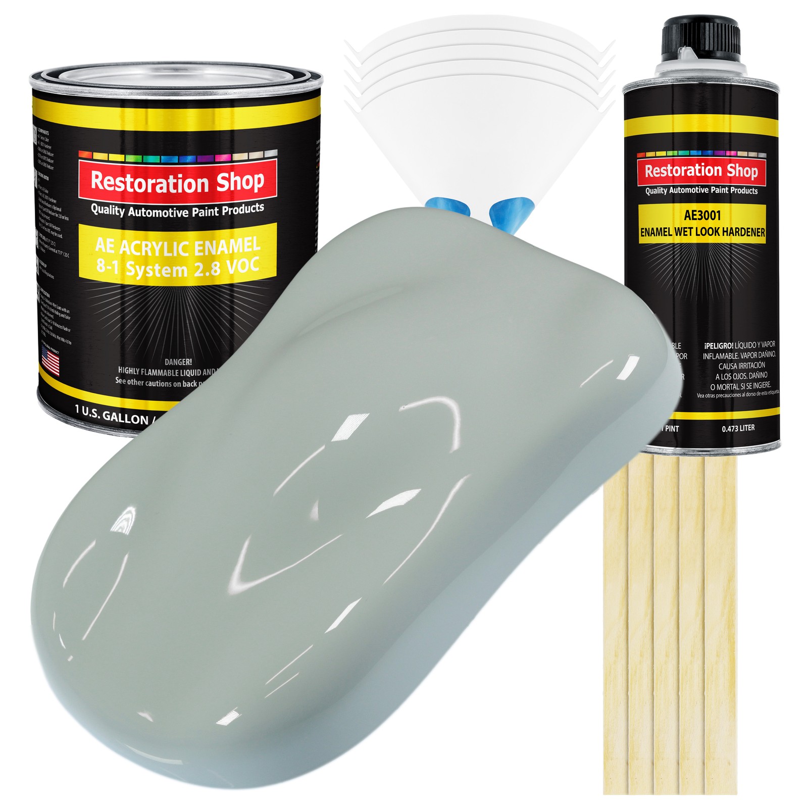 Restoration Shop Fleet White Acrylic Enamel Auto Paint Gallon Kit  