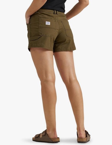 Lee Donna Olive Night Legendary Mid Rise Carpentiere Corto 4" Taglia 18 - Foto 3 di 9