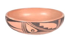 Hopi Pueblo Bowl Pottery By Clara Peeslia   Late 20th Century
