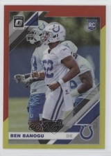 2019 Panini Donruss Optic Rookies Red & Yellow Prizm Ben Banogu #124 tl3