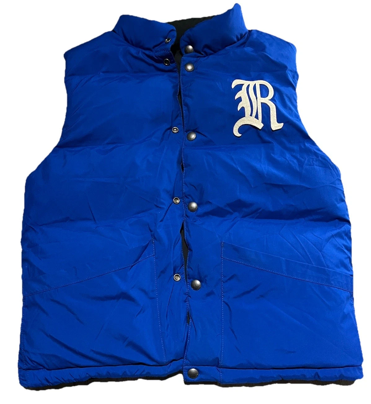Polo Ralph Lauren Puffer Down Vest Reversible Boys Size 10 Blue Black Logo Pony