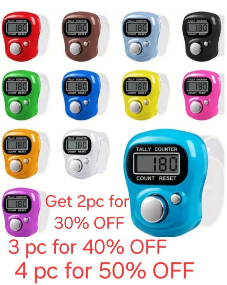 Digital Hand Counter Click Press Number Screen Tally Tasbeeh Tasbih Finger Band