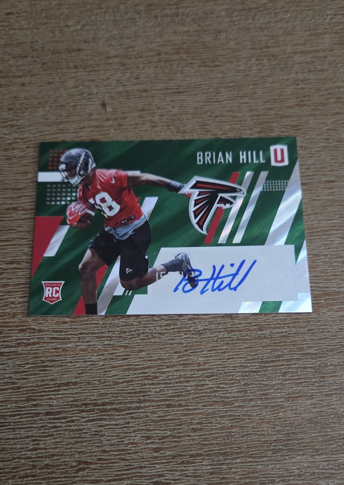 #5/5 2017 Panini Unparalleled RC Auto Brian Hill #203 Emerald Falcons Wyoming 