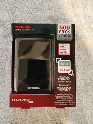 Toshiba Canvio 500 GB USB 3.0 Portable Hard Drive -  (Black) - NEW