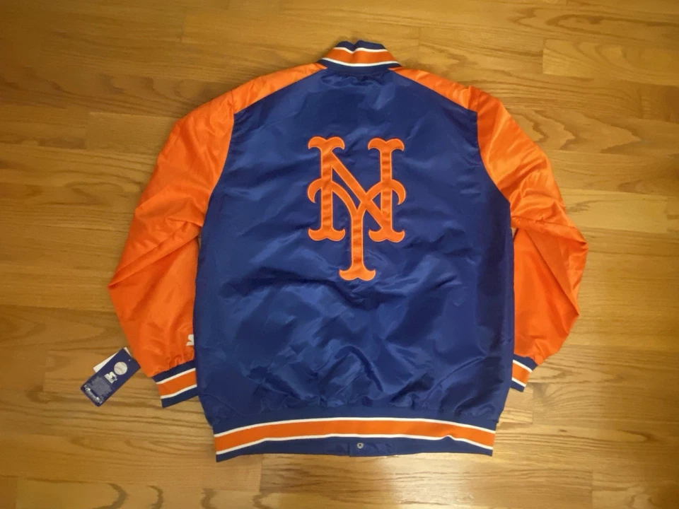NOVA Jaqueta Bombardeiro de Cetim Starter MLB New York Mets Full-Snap Tamanho XXL - Imagem 4 de 4