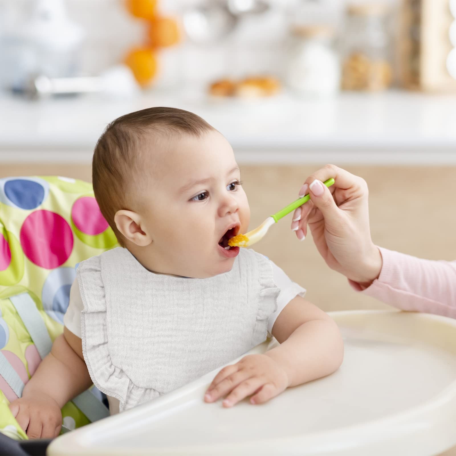 10 Pcs Baby Muslin Bibs Drool Bibs Bandana Ruffle Soft Cotton for Newborn Bab...