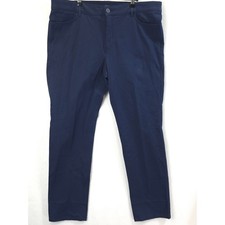 Chaps Straight Leg Stretch Pants Navy Blue Women 18W Classic Careerwear Preppy