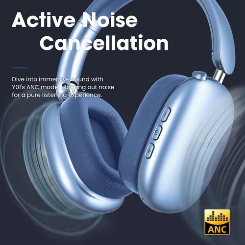 Y01 Wireless Over Ear Headphones, Noise Canceling Bluetooth 5.3 Headphones wi... - Picture 2 of 7