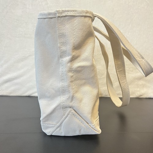Bolso LL Bean Boat and Tote Color Natural Asas Largas Sólido Crema Marfil Lona - Imagen 8 de 24