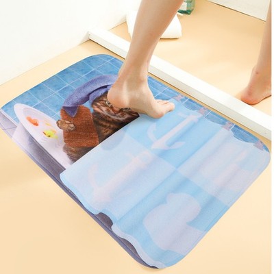  1Pc lustige Katze Muster Bodenmatte Cartoon Fußpolster Badezimmer rutschfeste