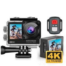 GoXtreme Vision Duo 4K Action Cam 4K, Dual-Display, Spritzwassergeschützt, WLAN