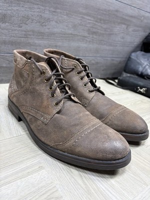 Clark s Delsin Leather Lace Up Chukka Ankle Boots Men 8.5 M Brown Leather 